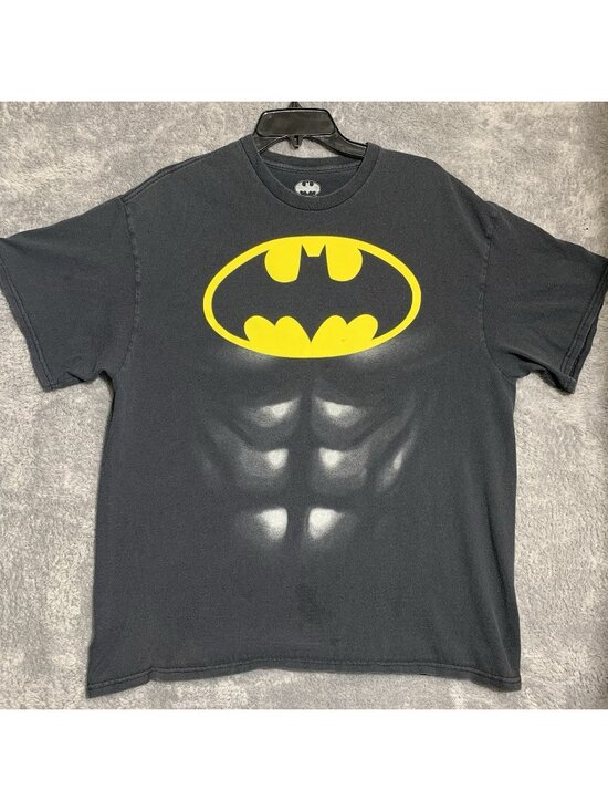 Batman Other - Batman T Shirt Mens XL Black Yellow Muscle Chest Graphic Short Sleeve DC Comics
